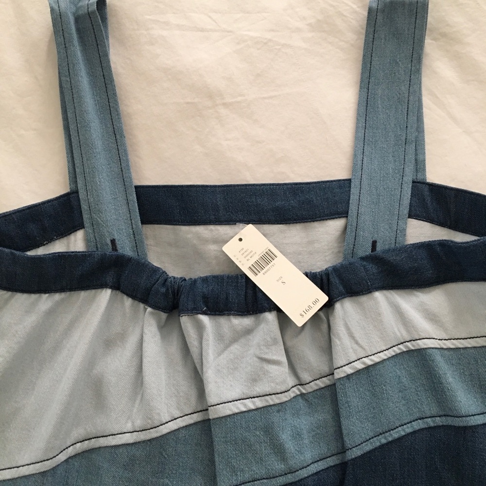 🆕 PILCRO Seamed Smocked Denim Midi Dress S - Picture 5 of 7